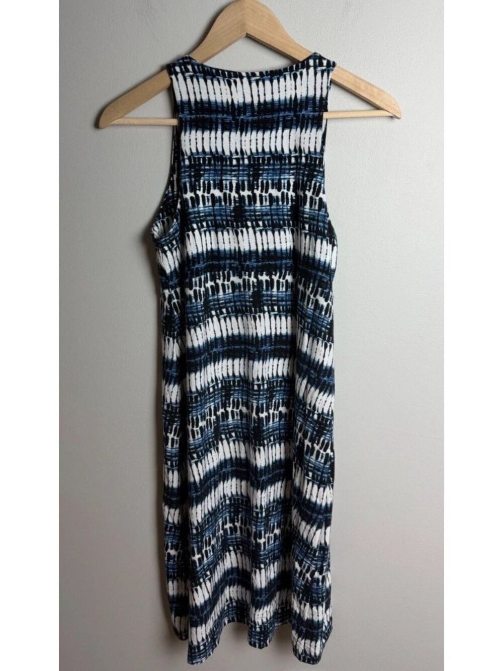 Athleta Blue White Tie Dye Sleeveless Maxi Dress Size Small Modal Spandex Womens - Picture 2 of 5